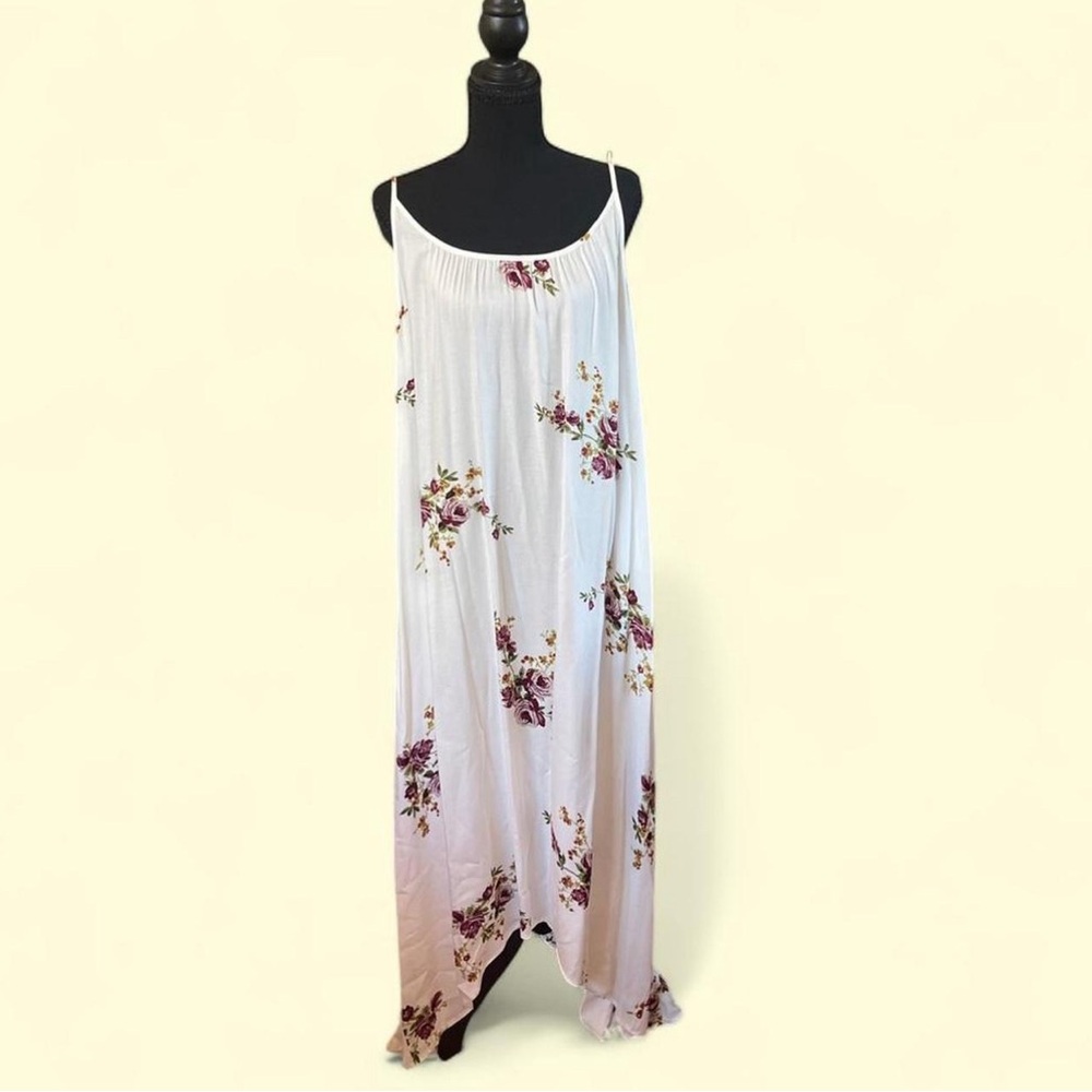 Lovestitch White Dress with Pink and Green Floral Print